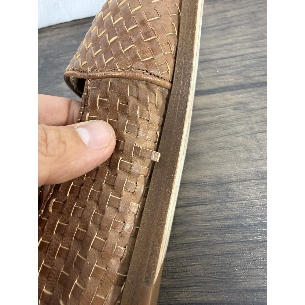 Nisolo Alejandro Shoes Mens Size 10 Brown Woven Leather Loafers Slip On Casual - Picture 8 of 8